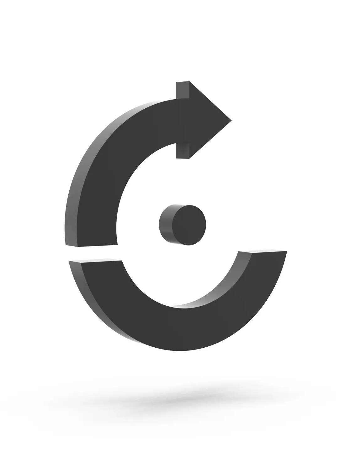 Evolved brand icon with circular arrow design